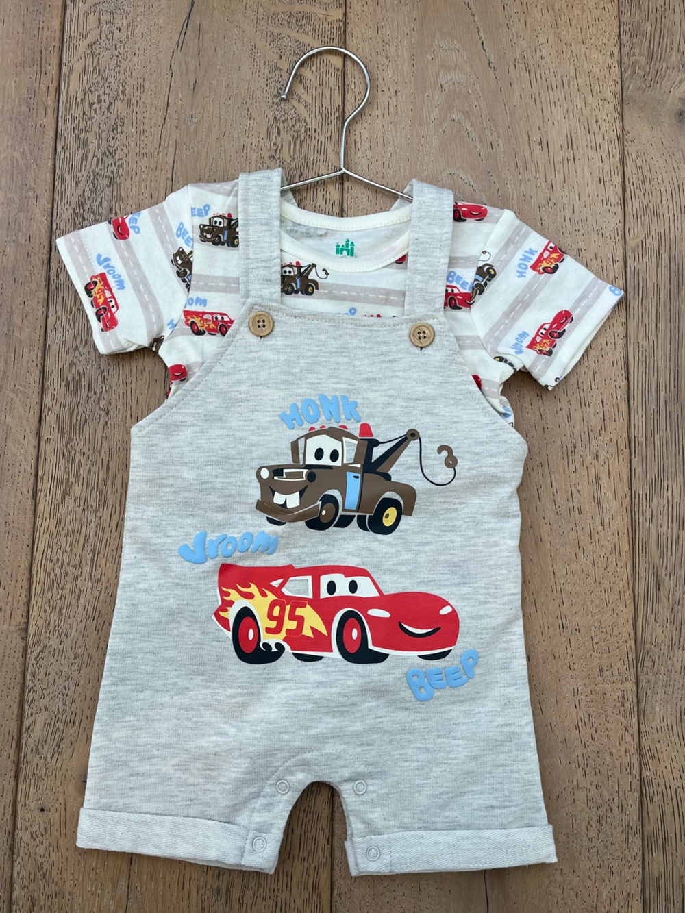 Disney Baby Cars Lightning McQueen Romper Coverall Set Baby Boy 3-6 months